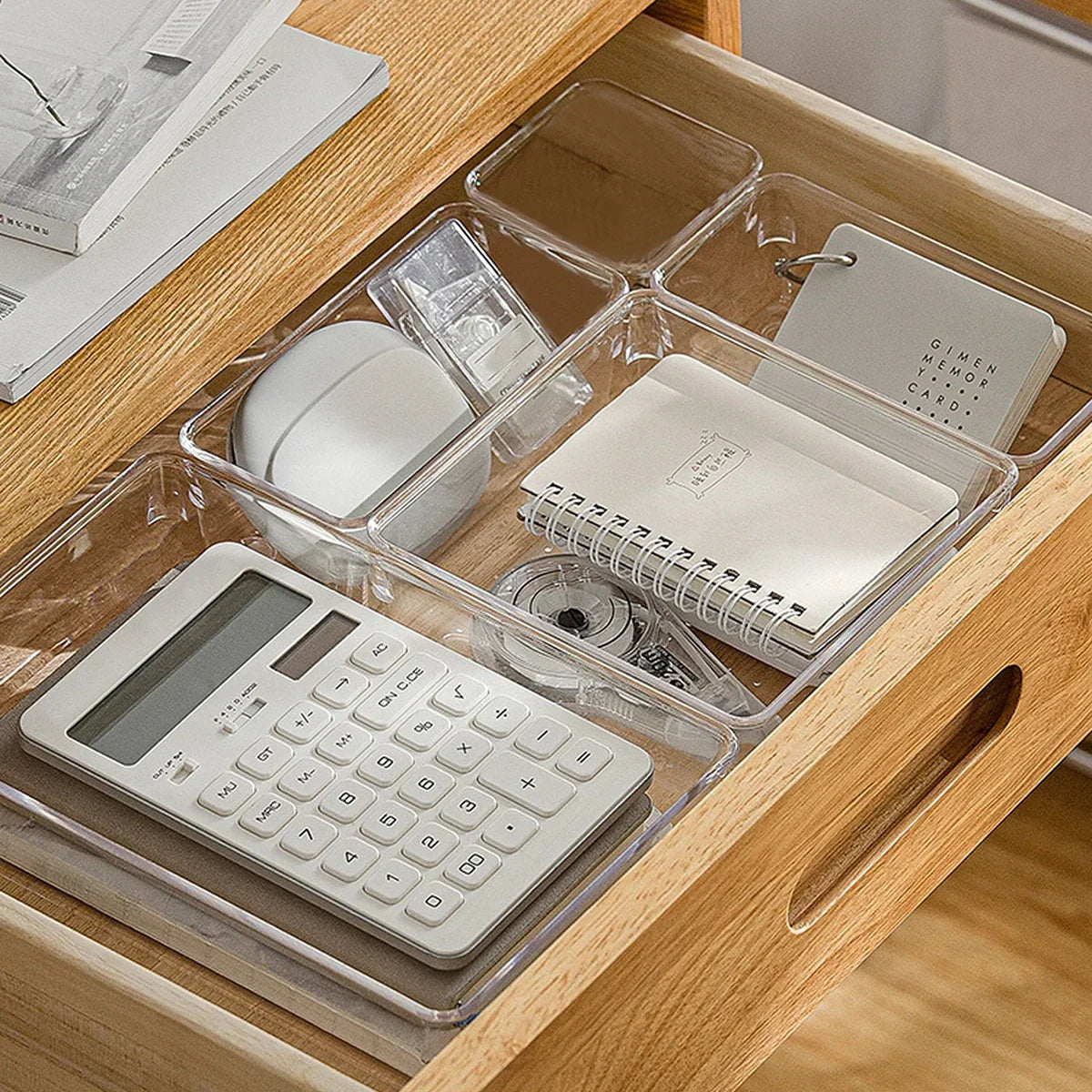 Clear Desk Drawer Organizers Set